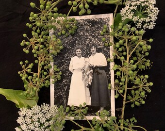 Antique Photo - Vintage Photo - Women with Clown Doll - Old Photo