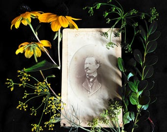 Antique Sepia CDV Photo – Elegant Mustachioed Man, 1876