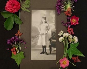 Large Cabinet Photo - Antique Photo - German Beauty - Vintage Photo - Communion