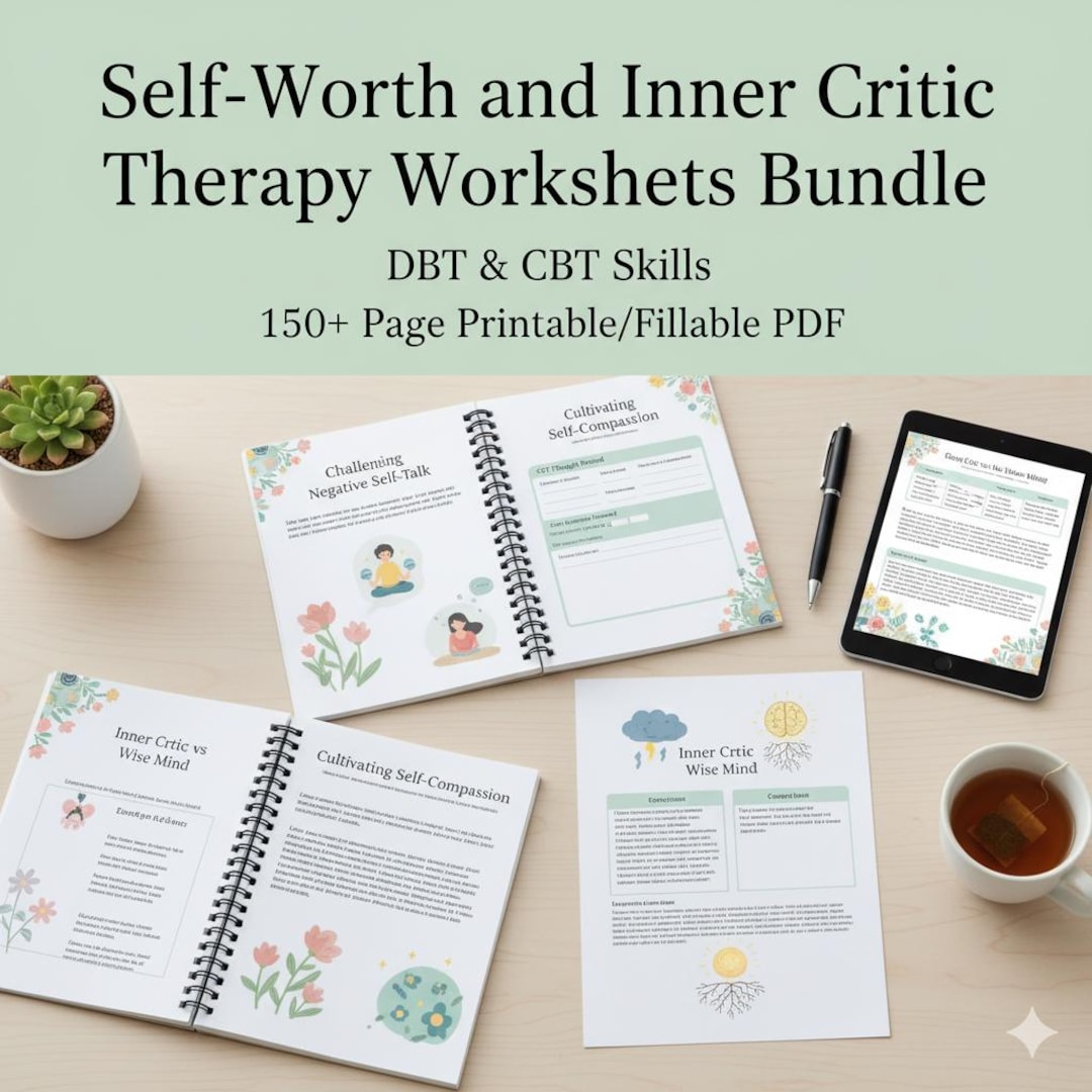 Inner Critic Worksheet.pdf Self-worth and Inner Critic Therapy Worksheets Bundle | DBT & CBT ...
