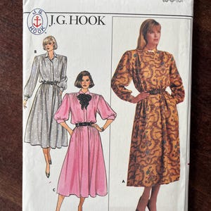 Vintage 80&#39;s UNCUT Butterick Pattern 3939 J.G. Hook Dress Size 6, 8, 10