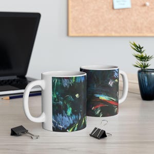 Artistic Ceramic Mug - Colorful Abstract Design, Unique Gift, Handmade Drinkware, Coffee Cup, Home Decor, Birthday Present
