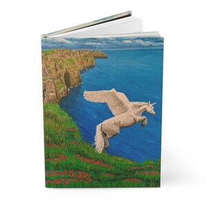 Pegasus Unicorn Hardcover Journal, Fantasy Notebook, Gift for Dreamers, Eco-Friendly Journal, Magical Writing, Nature Lover Gift