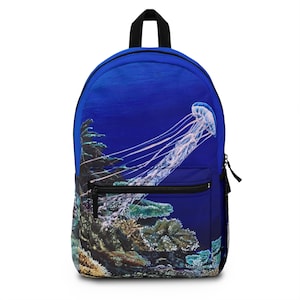 jellyfish Ocean Wonders Backpack, Jellyfish Design Backpack for Beach Lovers, School Bag, Travel Backpack, Ocean Life Gift