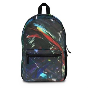 Vibrant Artistic Backpack, Colorful School Bag, Unique Hip Travel Backpack, Bohemian Style Rucksack, Gift for Art Lovers, Festival Accessory