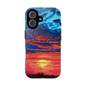 Vibrant Sunset Phone Case | Tough Cases with Artistic Design, Gift for Nature Lovers, Unique Accessories for Travelers, Sunset Aesthetic