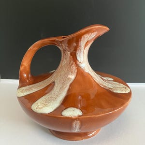 Vintage Drip Glaze Pottery Jug 1959