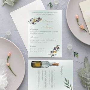 Template Invito Nozze Digitale Personalizzabile Canva - Design Elegante, Rustico, Moderno, Minimal, tema Ulivo/natura - Facile da modificare