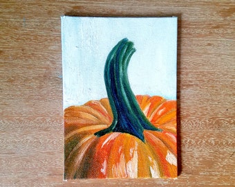 Malarstwo dyni-jesień ściany sztuki, jesień sztuki, sztuki dyni, malarstwo Fall, Orange Pumpkin, oryginalny obraz olejny, płótno, spadek Decor, jesień