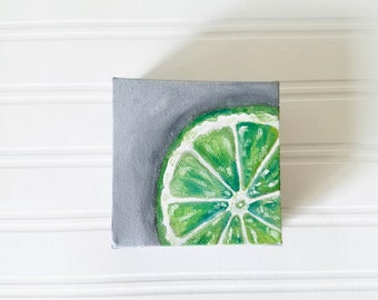 Lime Painting - Original Oil Painting - Citrus Painting - Kitchen Art - Lime Art - Fruit Art - Fruit Painting - Fruit Oil Painting