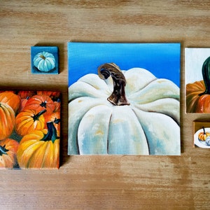 Pumpkin Painting Pumpkin Decor, Fall Art, Fall Painting, Fall Decor, Farmhouse Art, Mini Painting, Easel, Autumn Art, Pumpkin Art, Autumn image 4