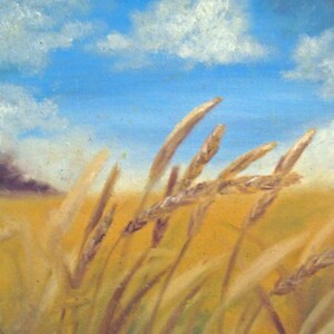 Wheat Field Painting Print - Farm Field Landscape Painting, Kansas Landscape Print, Original Oil Painting Print, Oil Painting Fine Art Print