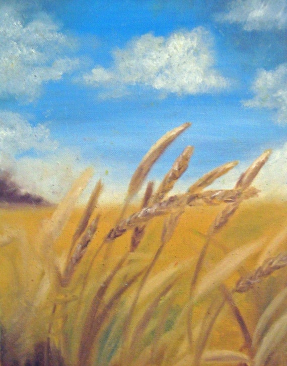 Wheat Field Painting Print Farm Field Landscape Painting - Etsy