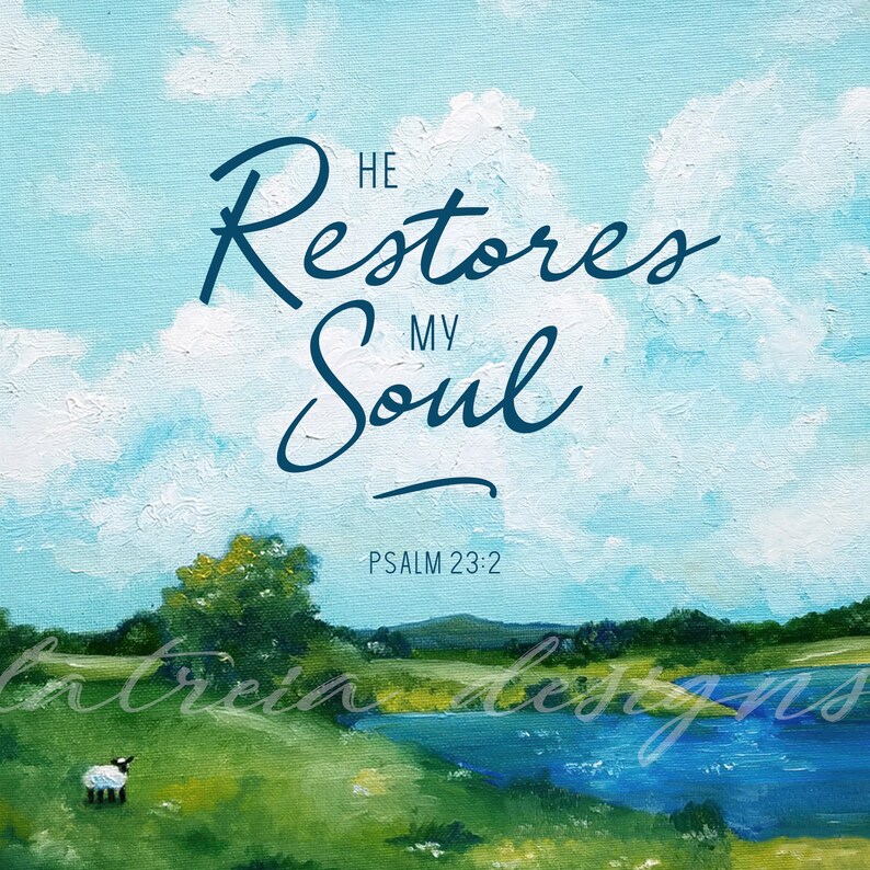 Scripture Art Print Psalm 23 Art Sheep Art Bible Verse Etsy