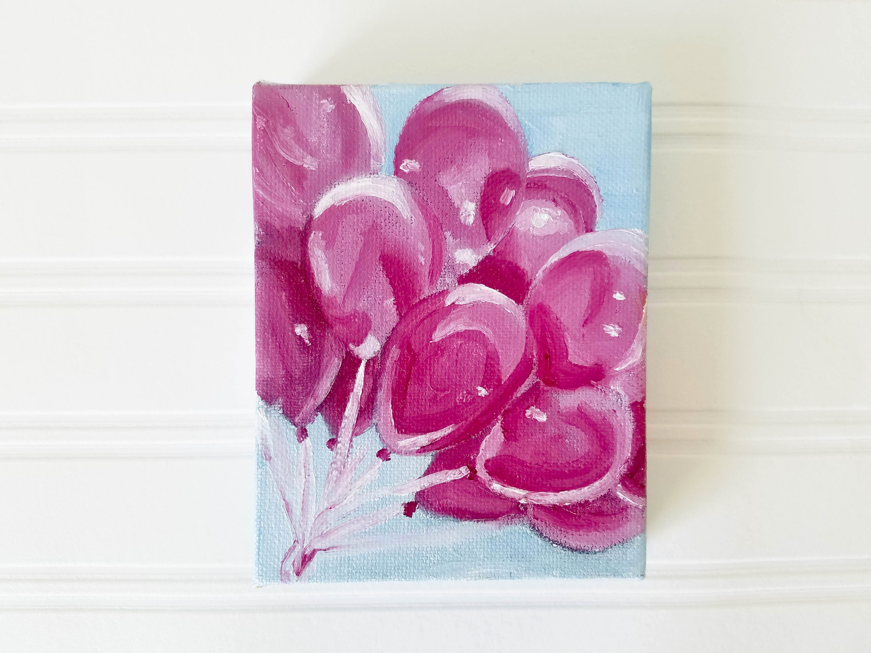 Pink Balloon Painting Balloon Art, Balloon Painting, Pink Balloons, Pink Painting, Pink Wall 