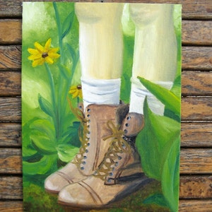 Rustic Art - Nature Painting - Outdoor Decor - Woodland Art - Hiking Decor - Nature Decor - Camping - Camping Art - Original Painting