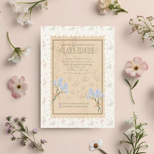 Bundle shower de bébé - faire-part modifiable, carte de remerciement et livres pour bébé - papeterie florale fantaisiste, jardin de papillons - téléchargement numérique