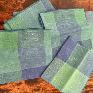 Vintage Plaid Cloth Napkins