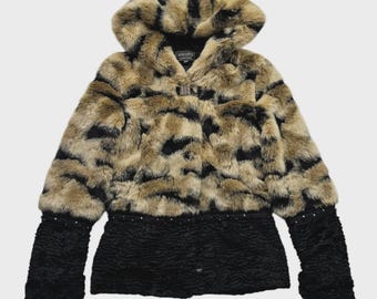 Vintage Cropped Faux Fur Cropped Jacket M117