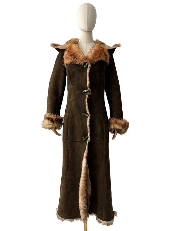 Vintage Real Sheepskin Hooded Coat M53