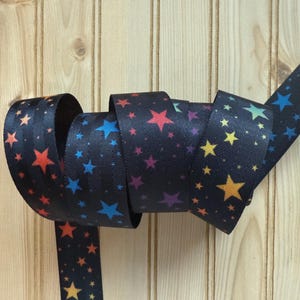1,5 Zoll 38 mm Schwarz Mit Bunten Sternen Nylon Sicherheitsgurt für Tasche Tote Sling Straps Hundehalsbänder