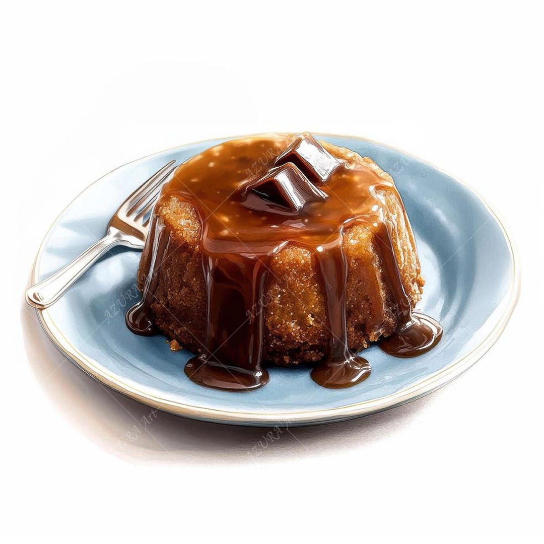 Sticky Toffee Pudding Clipart, British Dessert, Junk Journal (digital ...