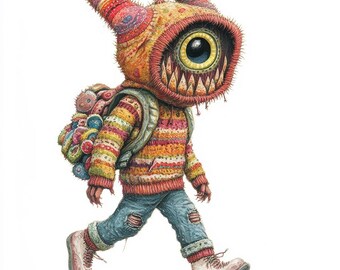 ハロウィンキャラクターのクリップアートパック、ホラークリーチャーCU