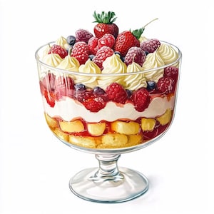10 bagatelles généreuses et savoureuses avec des fruits et des cliparts crème anglaise, clipart imprimable, haute qualité, téléchargement numérique, créations en papier, journaux indésirables