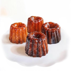 10 of Caneles Clipart, Fancy French Pastry, Indulgent Dessert, Parisian Sweets, High Quality, Digital download, Paper craft, junk journal