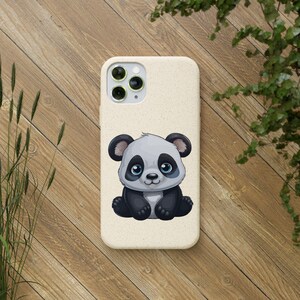 Funda de teléfono biodegradable con diseño de panda: un regalo ecológico y adorable para los amantes de los animales.