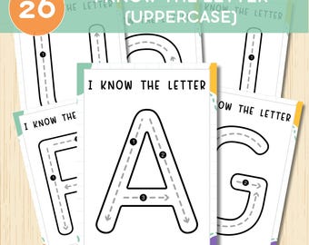 Alphabet Tracing Worksheets, A-Z Letter Tracing Activity, Preschool, Kindergarten, Pre-K Printable Activity Book,Letter Handwriting Practice