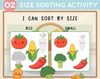 Size Sorting Activity Worksheets, Preschool Sorting Activity, Preschool, Kindergarten, Pre-K Sorting Practice ,Early Size Learning Worksheet