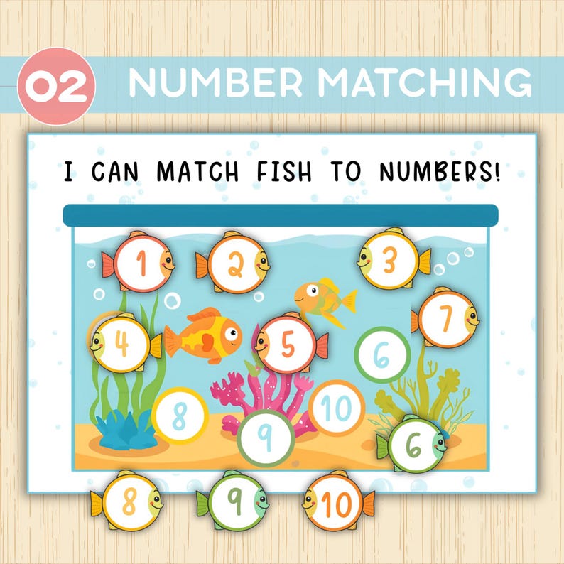 Number Matching Worksheet, 1–10 Numbers Matching Activity, Preschool ...