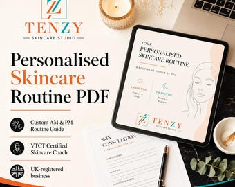 Rotina de cuidados com a pele personalizada em PDF, Plano personalizado para manhã e noite (VTCT Coach)