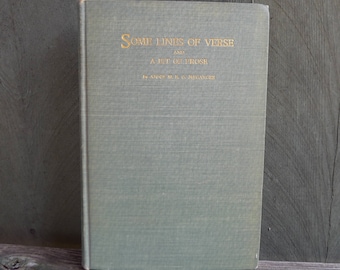 Some Lines of Verse and A Bit of Prose - vintage book