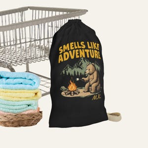 Funny Camp Laundry Bag, Personalized Laundry Bag, Custom Name Gift College Students, Dormmate, Road Trip Vacation Bag, Dirty Clothes Pouch