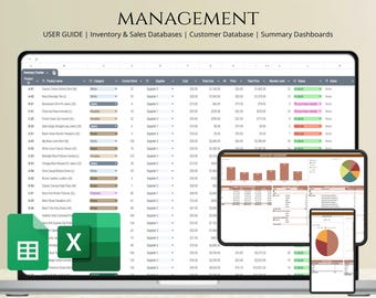 Inventory and Sales Management Spreadsheet, Small Business Template (Google Sheets & Excel)