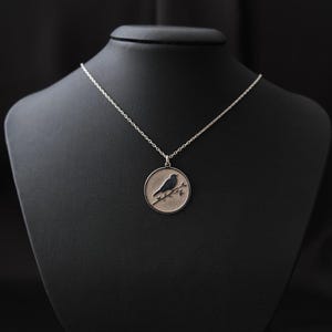 Bird on Branch Necklace, Silver Bird Necklace, Sparrow Bird Jewelry, Cute Bird Pendant, Nature Jewelry, Bird Lover Gift, Dainty Sparrow