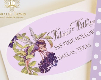 Address Labels (Purple Fairy) . Pixie Fairy Collection by Loralee Lewis