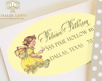Address Labels (Yellow Fairy) . Pixie Fairy Collection by Loralee Lewis
