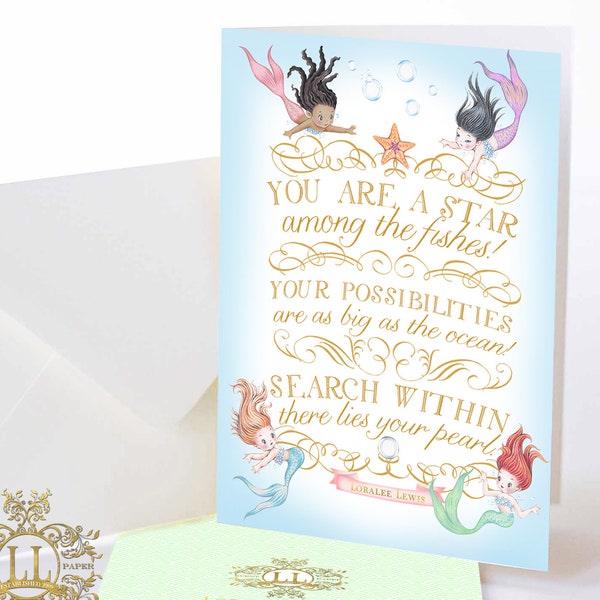 Thank You Notes . Mermaid  Collection by Loralee Lewis