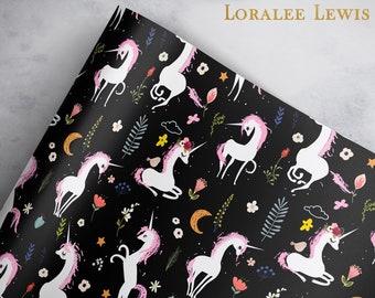 Gift Wrap. Unicorn Magic by Loralee Lewis