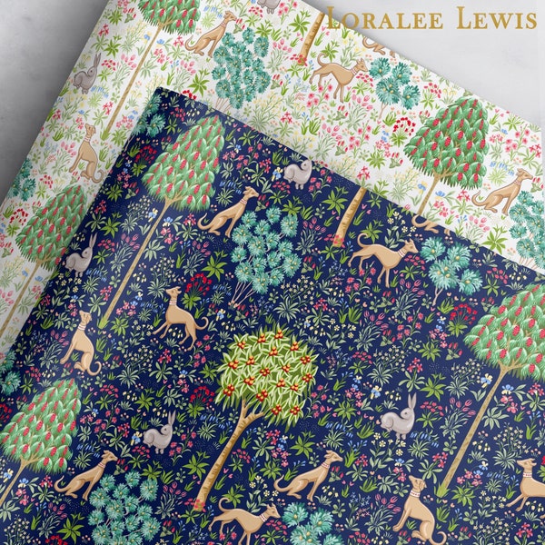 Gift Wrap. Forest Friends & Floral Renaissance by Loralee Lewis