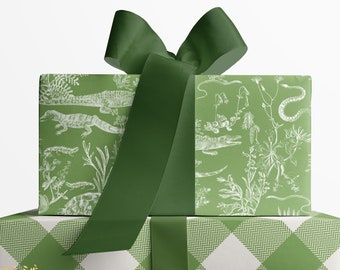 Gift Wrap. Crocodile Toile Collection by Loralee Lewis