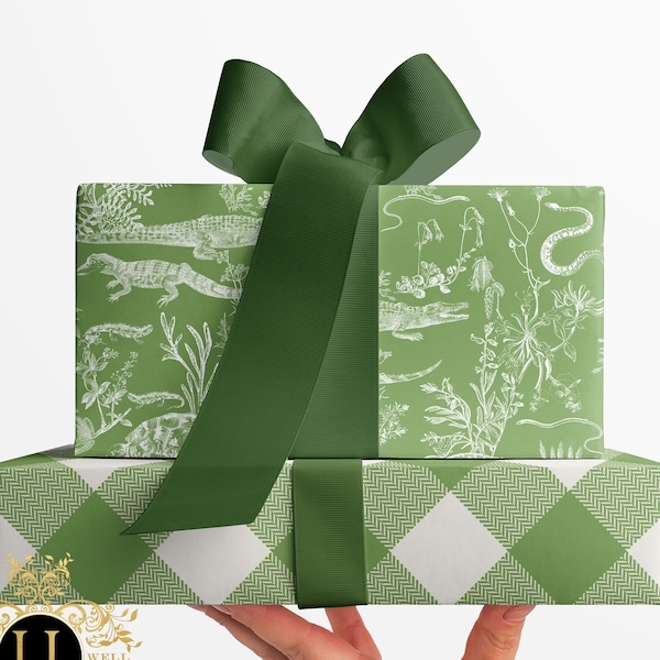 Gift Wrap. Crocodile Toile Collection by Loralee Lewis