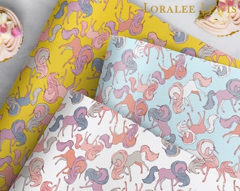 Gift Wrap. Unicorn Horse Lovers Collection by Loralee Lewis