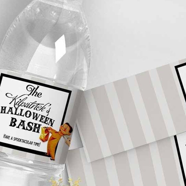 Water Bottle Labels . Vintage Trick-or-Treat Collection by Loralee Lewis