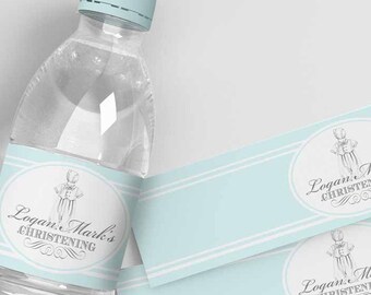 Water Bottle Labels . Blessing Blue Collection by Loralee Lewis