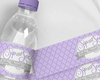 Water Bottle Labels . Violet Smocked . Loralee Lewis