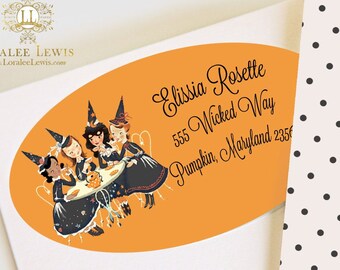 Address Labels . Witches Tea Collection by Loralee Lewis